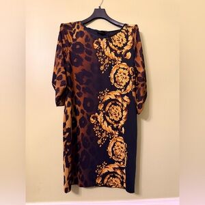 Etcetera Black and Brown Long Sleeve Dress